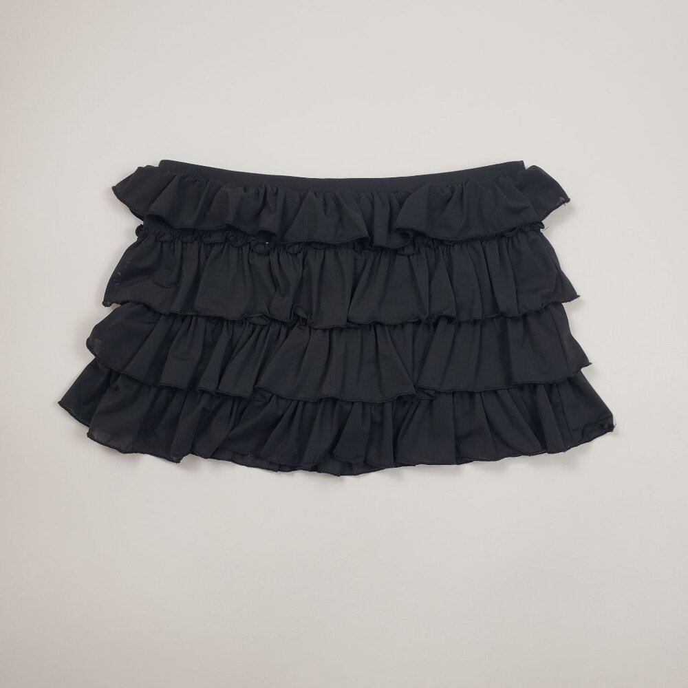 UO x Out From Under Cammy Ruffle Trim Micro Skort Womens Sz Small Tap Shoe Black - Picture 5 of 16